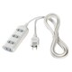 2ピン式電源タップ 4個口 シャッター付 5m ホワイト BCTAPSH2450WH