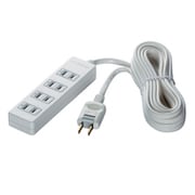 2ピン式電源タップ 4個口 雷サージ防止 1m ホワイト BCTAPSG2410WH