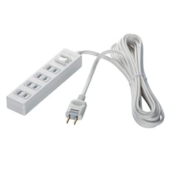 2ピン式電源タップ 4個口 集中スイッチ 2m ホワイト BCTAPPS2420WH