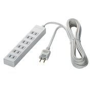 2ピン式電源タップ 6個口 雷サージ防止 1m ホワイト BCTAPSG2610WH