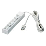 2ピン式電源タップ 6個口 個別スイッチ 1m ホワイト BCTAPSW2610WH