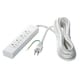 3ピン式電源タップ 4個口 マグネット付 2m ホワイト BCTAPMG3420WH