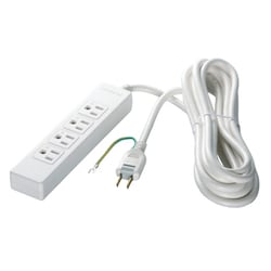 3ピン式電源タップ 4個口 マグネット付 2m ホワイト BCTAPMG3420WH