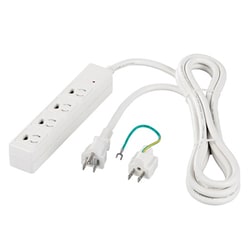 RoHS 3ピン式電源タップ 4個口 マグネット 3m ホワイト BCTAPMS3430WH