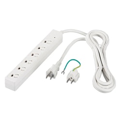 RoHS 3ピン式電源タップ 6個口 マグネット 5m ホワイト BCTAPMS3650WH