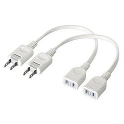 電源延長ケーブル 2本セット ホワイト BCTAPEX02WHX2