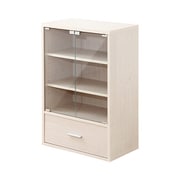 DS60-DR [収納家具(DEALS-ディールズ-) 引出付ガラスキャビネット ホワイトオーク]