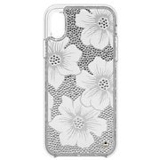 iPhone XR ケース kate spade new york FULL CLEAR CRYSTAL HOLLYHOCK シルバー KSIPH-123-HHCCS