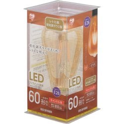 LEDフィラメント電球 E26口金 T形 60形相当 キャンドル色相当  密閉器具対応 LDF7C-G-FK