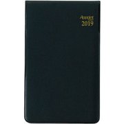 アポイントダイアリー 2019年版 1ヶ月横罫 縦開き 薄型 手帳(ミニ)サイズ ブラック E1301