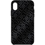 iPhone XS Max用 DIESEL COMOLD CASE -Distressed Logo Pattern Black/Black Foil DoubleI ML DIPH-021-DLBLK