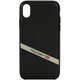 iPhone XS Max用 DIESEL COMOLD INLAY CASE Black Leather/Diagonal Logo DIPH-024-BKLDL