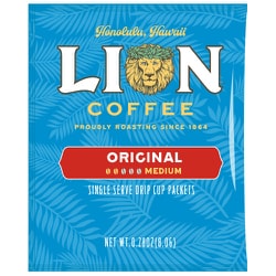 ヨドバシ Com Lion Coffee ライオンコーヒー ライオンドリップコーヒー オリジナル ミディアムロースト 8g 10p 80g 通販 全品無料配達