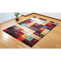 80×140cm レッド ウィルトン ラグマット