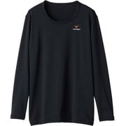 リフレッシュ Tシャツロングスリーブ レディース リカバリーウェア 長袖シャツ ブラック Lサイズ 6734