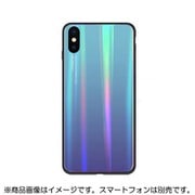 YHDKRC18A-BU [iPhone XS用 ガラスレインボーカラーケース ブルー]
