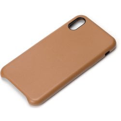 PG-18XPU02BR [iPhone XS/X用 ポリカーボネイトケース PUレザー ブラウン]