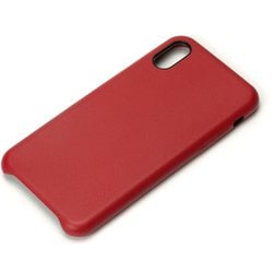 PG-18XPU04RD [iPhone XS/X用 ポリカーボネイトケース PUレザー ワインレッド]