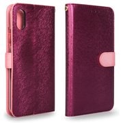 HAN14288i65 ワインPK CALF Diary [iPhone XS Max用]