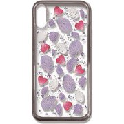 PF-CIXS-059 RD [iPhone XS用 押し花ケース wine color flowers]