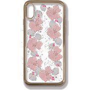 PF-CIXS-062 PK [iPhone XS用 押し花ケース pale pink flowers]