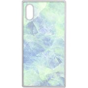 SW-SQIXS-005 BL [iPhone XS用 大理石ケース blue×green]