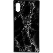 SW-SQIXS-008 BK [iPhone XS用 大理石ケース black×white]