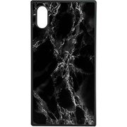 SW-SQI9-008 [iPhone XR用 大理石ケース black×white]