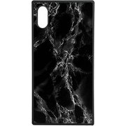 SW-SQIXP-008 BK [iPhone XS Max用 大理石ケース black×white iPhone6.5inch]