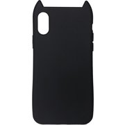 IP1861-HANA-BLA [iPhone XR用 ネコミミケース BK]