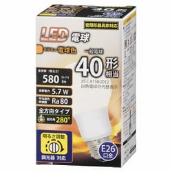 LED電球 調光器対応 全方向タイプ 40形相当 E26 電球色 LDA6L-G/D G11