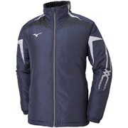 32JE853014 [メンズ ブレスサーモ 中綿ウォーマーシャツ D.ネイビー×ブラック×シルバー M]