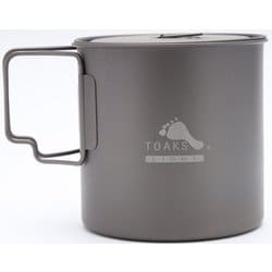 ウルトラライトチタンポット 650ml 蓋付き 折り畳み式ハンドル付 メッシュポーチ付属 TOAKS POT-650-L [アウトドア 調理器具 クッキングツール]