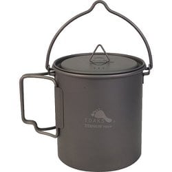 チタンポット 750ml 蓋付き ポットハンドル付き 折り畳み式ハンドル付 メッシュサック付属 TOAKS POT-750-BH [アウトドア 調理器具 クッキングツール 鍋]