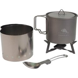 ウルトラライトチタン固形燃料クックセット 650mlポット付 TOAKS CS-01 [アウトドア 調理器具 クッキングツール]