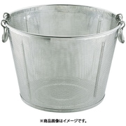 UK18-8 パンチング平底深型揚げざる 縦ビード補強入 42cm AZL8401