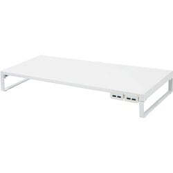 机上台 幅590mm USB3.0ハブ付 白 A-7334-0