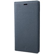German Shrunken-calf Genuine Leather Book Case for iPhone XS Navy [GLC-72348NVY]