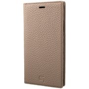German Shrunken-calf Genuine Leather Book Case for iPhone XS Taupe [GLC-72348TPE]