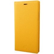 German Shrunken-calf Genuine Leather Book Case for iPhone XS Yellow [GLC-72348YLW]