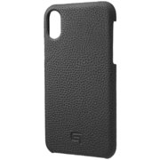 German Shrunken-calf Genuine Leather Shell Case for iPhone XS Black [GSC-72358BLK]