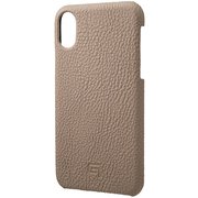 German Shrunken-calf Genuine Leather Shell Case for iPhone XS Taupe [GSC-72358TPE]