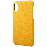 German Shrunken-calf Genuine Leather Shell Case for iPhone XS Yellow [GSC-72358YLW]