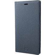German Shrunken-calf Genuine Leather Book Case for iPhone XR Navy [GLC-72548NVY]