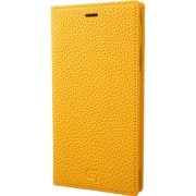 German Shrunken-calf Genuine Leather Book Case for iPhone XR Yellow [GLC-72548YLW]
