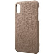 German Shrunken-calf Genuine Leather Shell Case for iPhone XR Taupe [GSC-72558TPE]