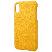 German Shrunken-calf Genuine Leather Shell Case for iPhone XR Yellow [GSC-72558YLW]