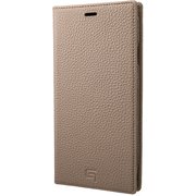 German Shrunken-calf Genuine Leather Book Case for iPhone XS Max Taupe [GLC-72448TPE]