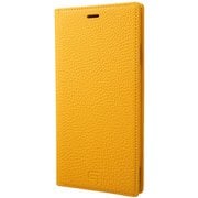 German Shrunken-calf Genuine Leather Book Case for iPhone XS Max Yellow [GLC-72448YLW]