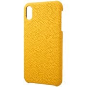 German Shrunken-calf Genuine Leather Shell Case for iPhone XS Max Yellow [GSC-72458YLW]